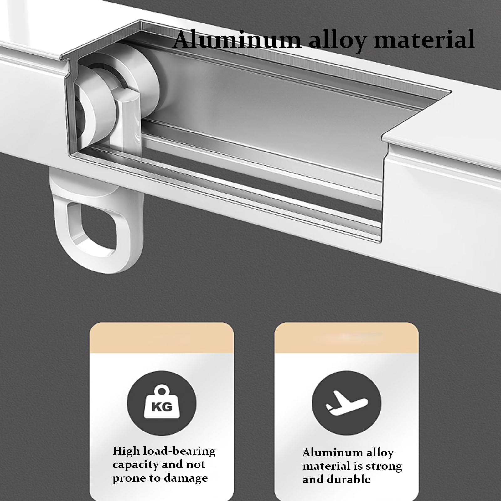 Rail de rideau en forme de V silencieux en alliage d'aluminium pour baie vitrée - Design invisible pour un fonctionnement fluide - Parfait pour les rideaux et la décoration de la maison.