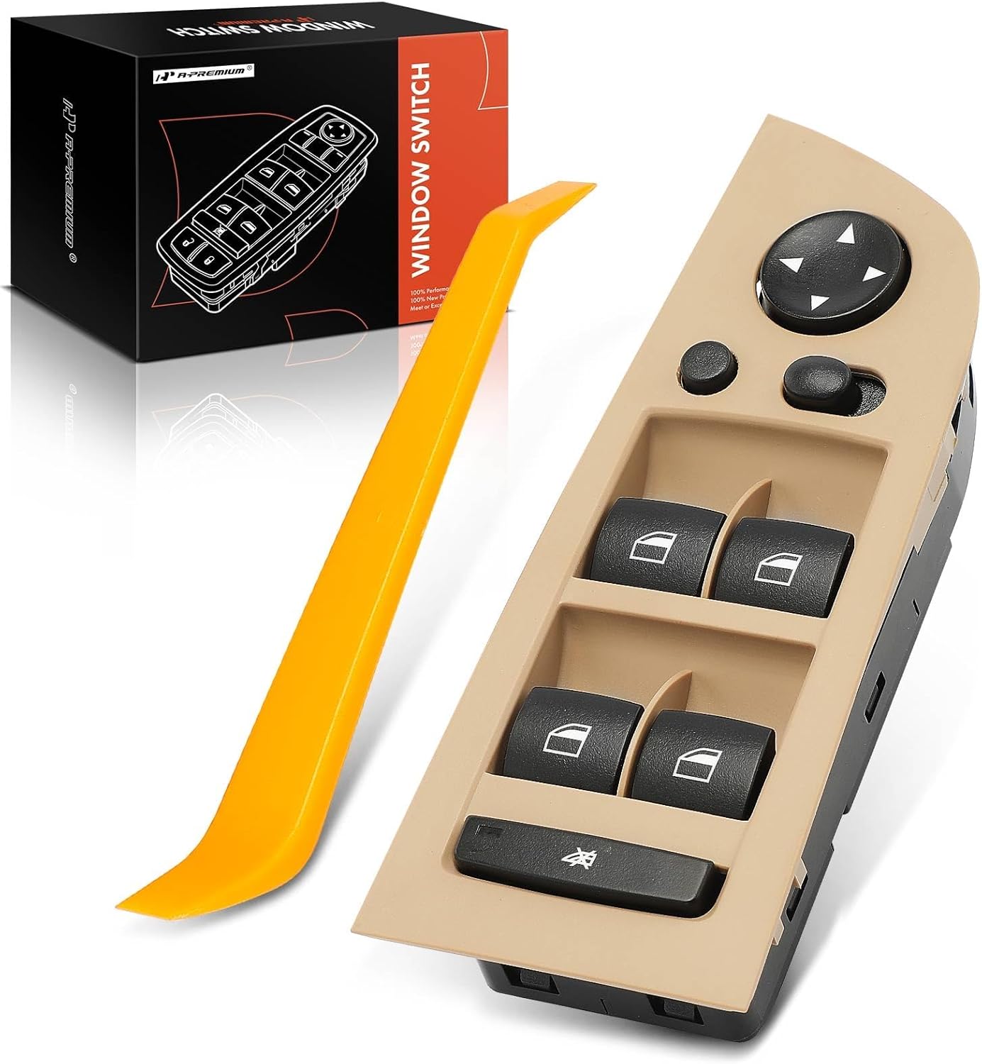 A-Premium Driver Side Master Power Window Switch Compatible with BMW E90/E91 328i 335i 2007-2011, 328xi 335xi 07-08, 330i 330xi 2006, M3 08-11, Without Power Folding Mirrors, Replace# 61319217331