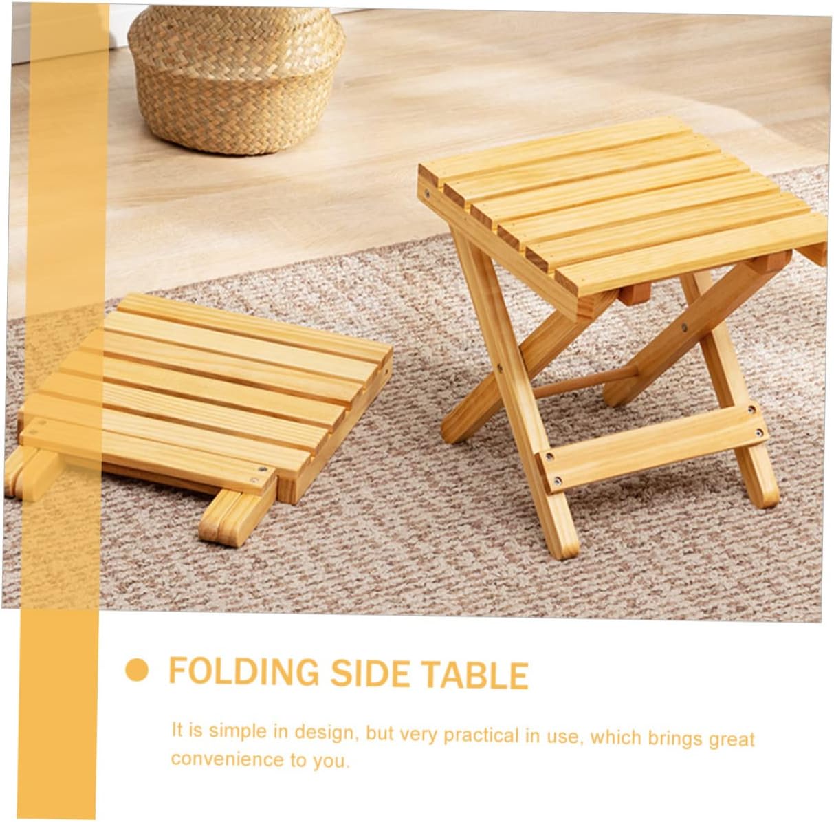 Outdoor Folding Wooden Table Portable Small Picnic Table for Camping Beach and Garden Use Sturdy and Lightweight Design for Wine and Flower Display