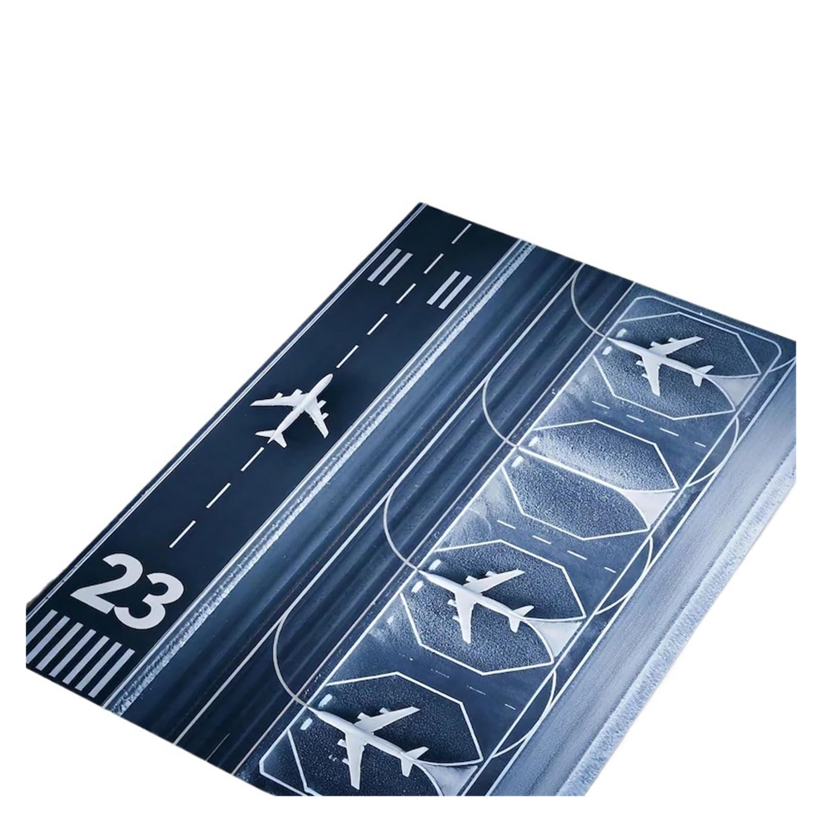 Tapis de sol artistique haute définition motif piste d'aéroport pour décoration salon
