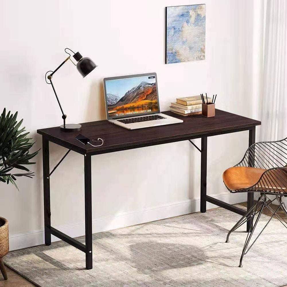 Tangkula 47.5" Computer Desk, Modern Style Writing Study Table with 4 Tier Bookshelves, Home Office Desk, Compact Gaming Desk, Multipurpose PC Workstation