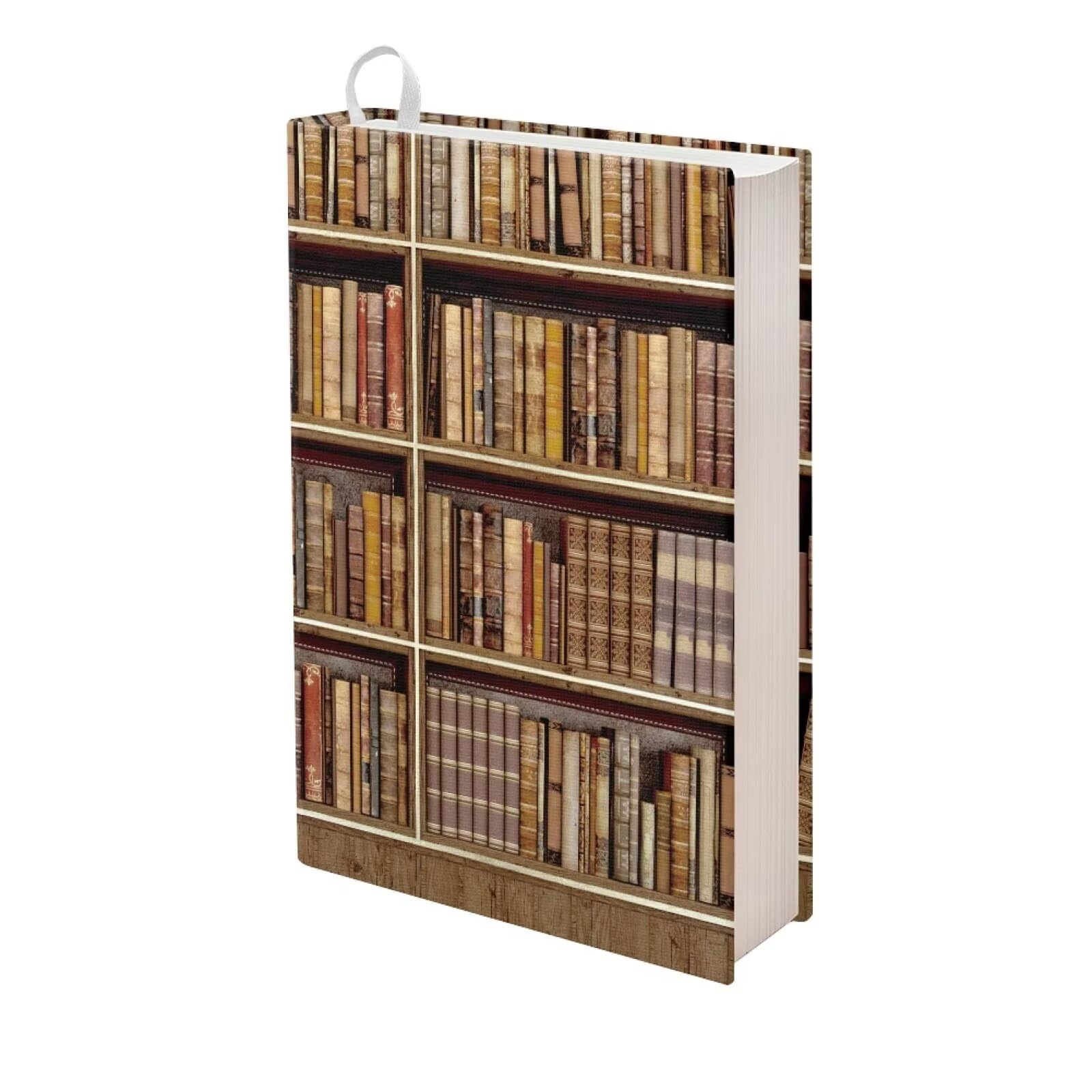 Gomyblomy Vintage Bookshelf Book Sleeve Jumbo Fabric Book Covers Durable Washable Book Socks Stretchable Protective Covers for School Textbooks Hardcover Paperback Books 9 x 11 Inches