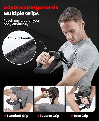 Miniatura 8 de BOB AND BRAD Pistola de masaje D5 Ultra con cabezal de calor infrarrojo de luz roja, elegible para FSAHSA, masajeador muscular de percusión de