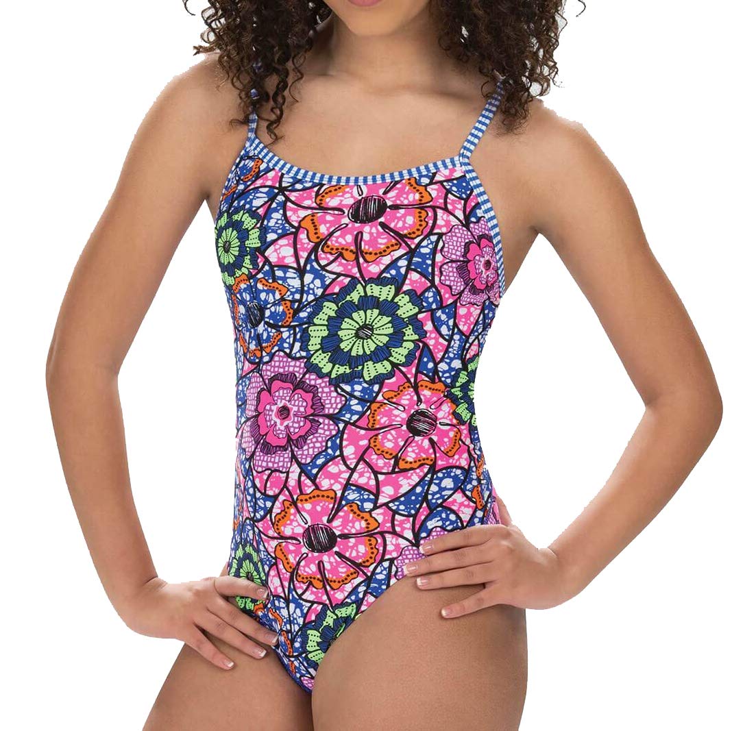 Uglies Womens Double Strap Back One Piece Swimsuit