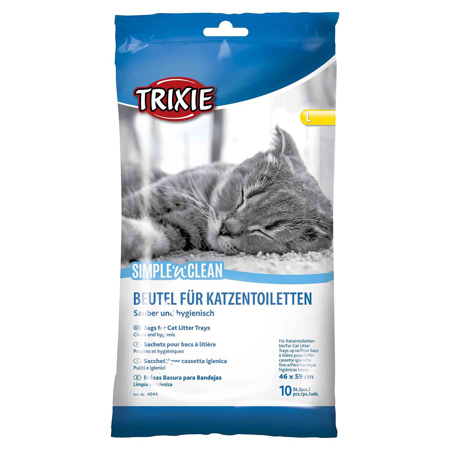 Imac Bandeja Higiénica Arenero Gatos - Bandeja Sanitaria Gatera Arenero Cubierto Caja De Arena WC Gatos Zuma 40 x 42,5 x 56 cm Gris + Trixie Bolsas Basura para Bandejas Simple'n'Clean para Gatos