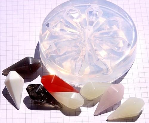 Miniatura 4 de AlenkaD. Molde de péndulo de resina de silicona transparente, talismán curativo para reiki chakras, para collar, tamaño 1.260 x 0.630 in