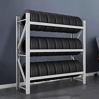 Estante para Llantas, Resistente, de Metal, para Almacenamiento en almacén, para Camiones, con Gran Capacidad de Carga, Ideal para(Blanco - 200 x 60 x 200 cm/78,7 x 23,6 x 78,7 Pulgadas