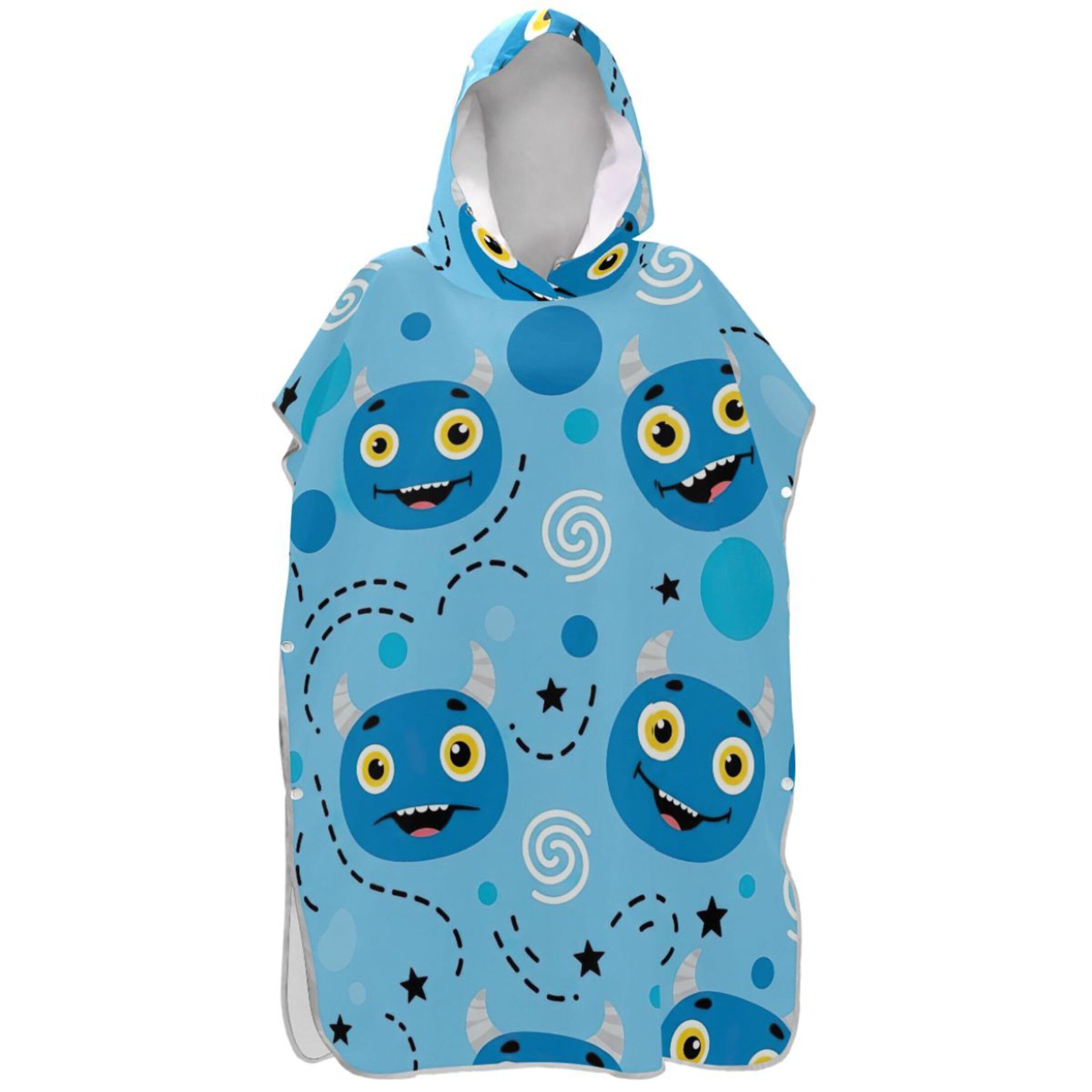 Poncho de surf serviette de bain legere a capuche bleu taille unique adulte