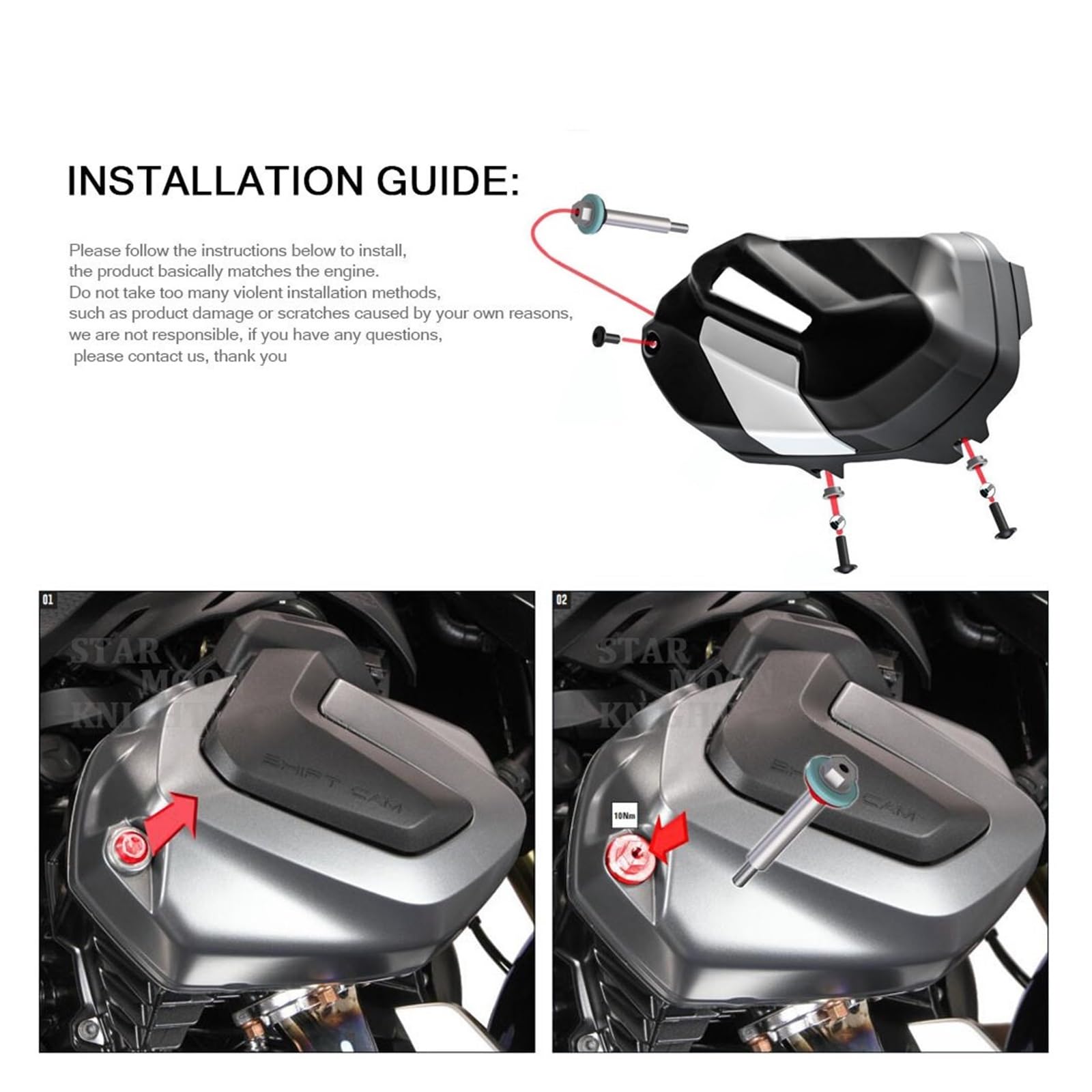 Gerrit Engine Guard Cylinder Head Guards Protector Cover Compatible with R1250RT R1250R R 1250 RT 2018 2019 2020