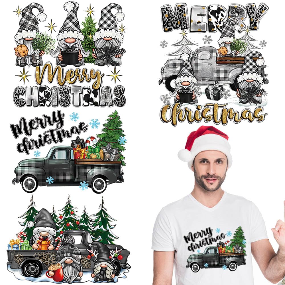 36 Sheets Christmas Iron-On Patches - Heat Transfer Stickers For T-Shirts & Decor