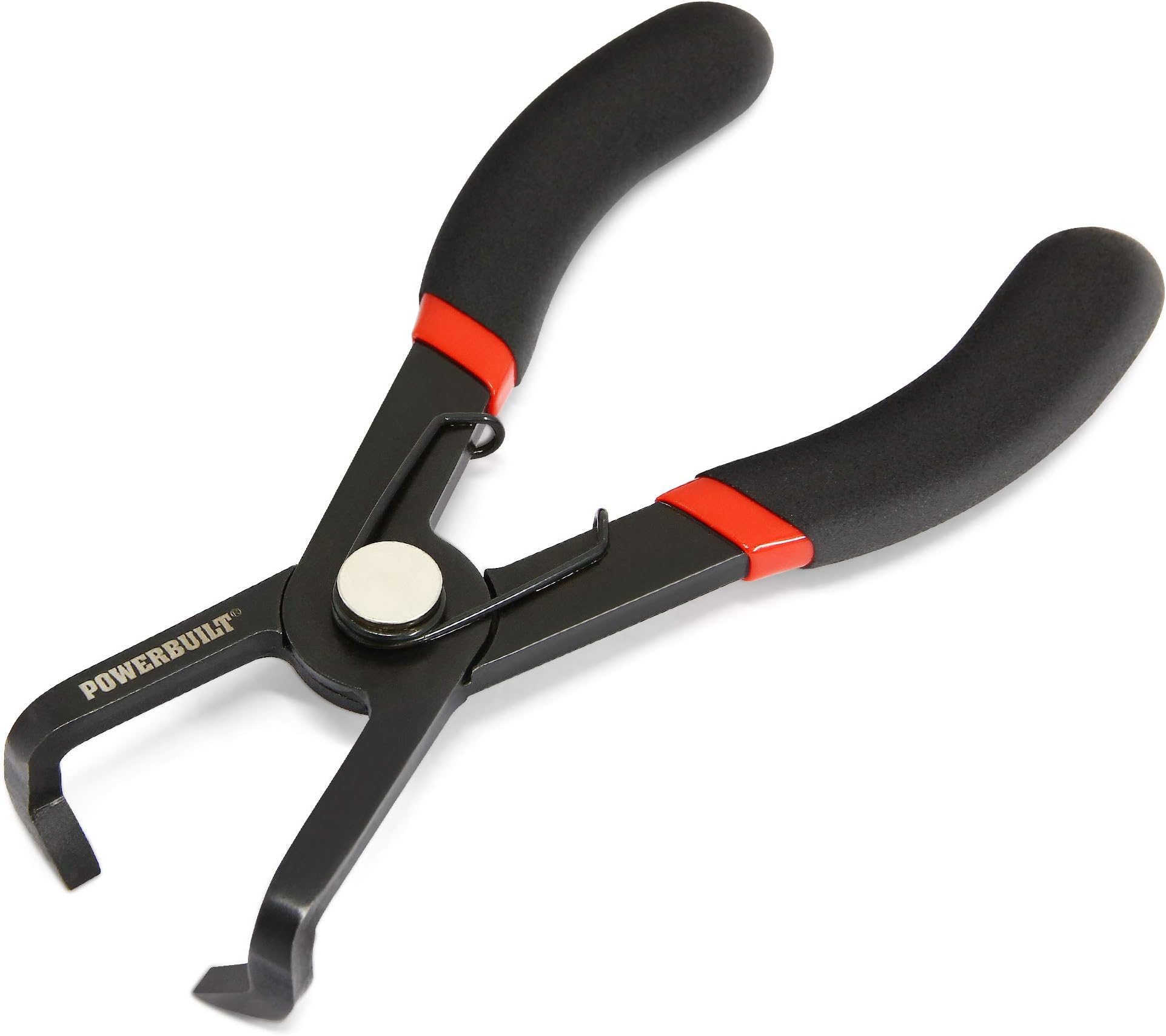 Powerbuilt Push Pin Clip Removal Pliers, 80 Degree, Under Car, Engine Pay, Interior Panels, Non-Slip Comfort Grip Handle 647739