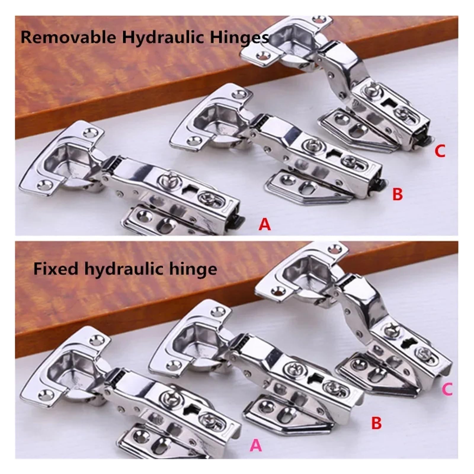 Zawiasy do szafek kuchennych, Hydrauliczne zawiasy szafek ze stali nierdzewnej z mechanizmem miękkiego domykania 1/10 szt(Half Overlay,10 Pcs)