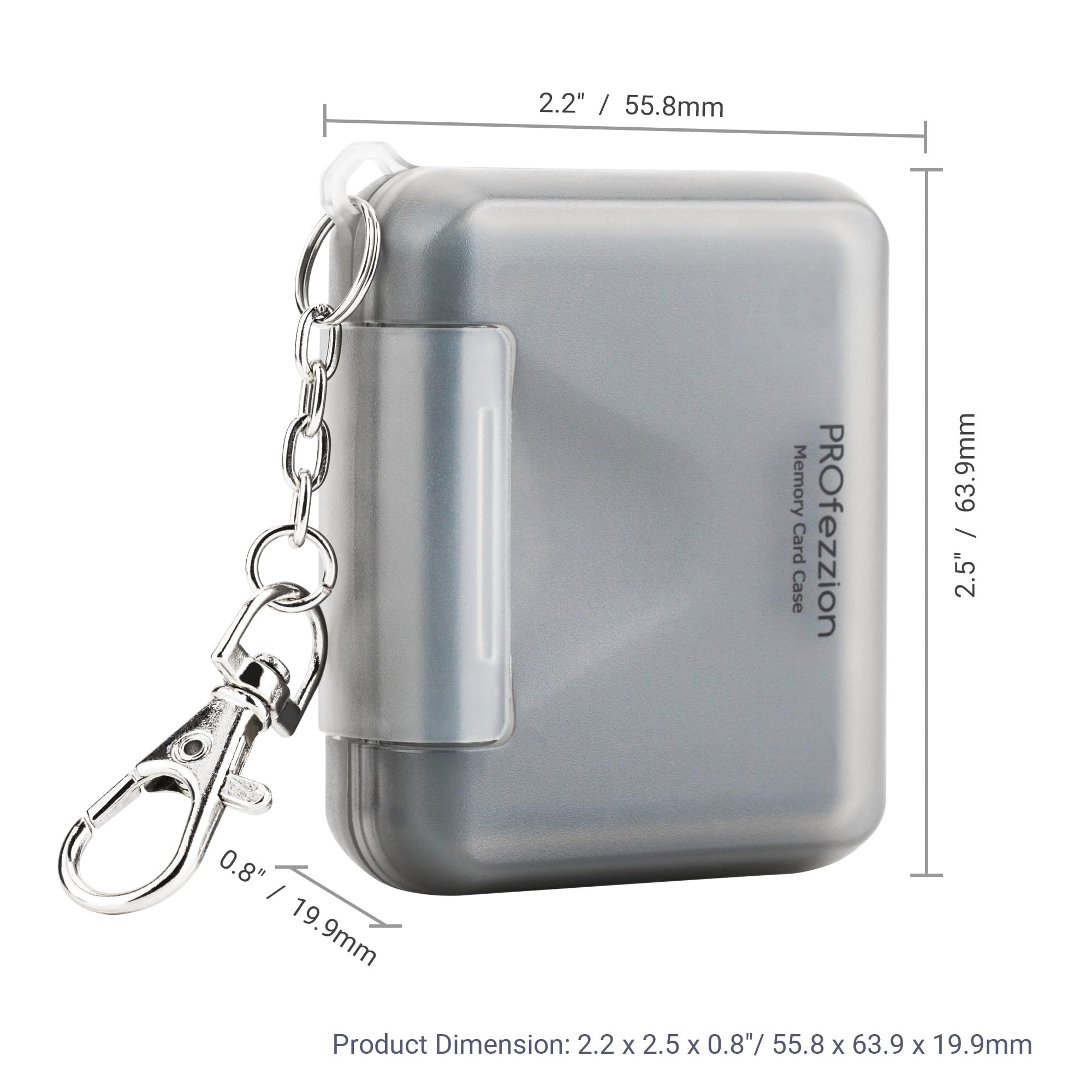 PROfezzion Compatto Porta Schede SD Micro SD, Portatile Custodia Schede di Memoria per 4 SD/SDXC/SDHC + 8 micro SD/SDXC/SDHC, Resistente all'Acqua e Antiurto