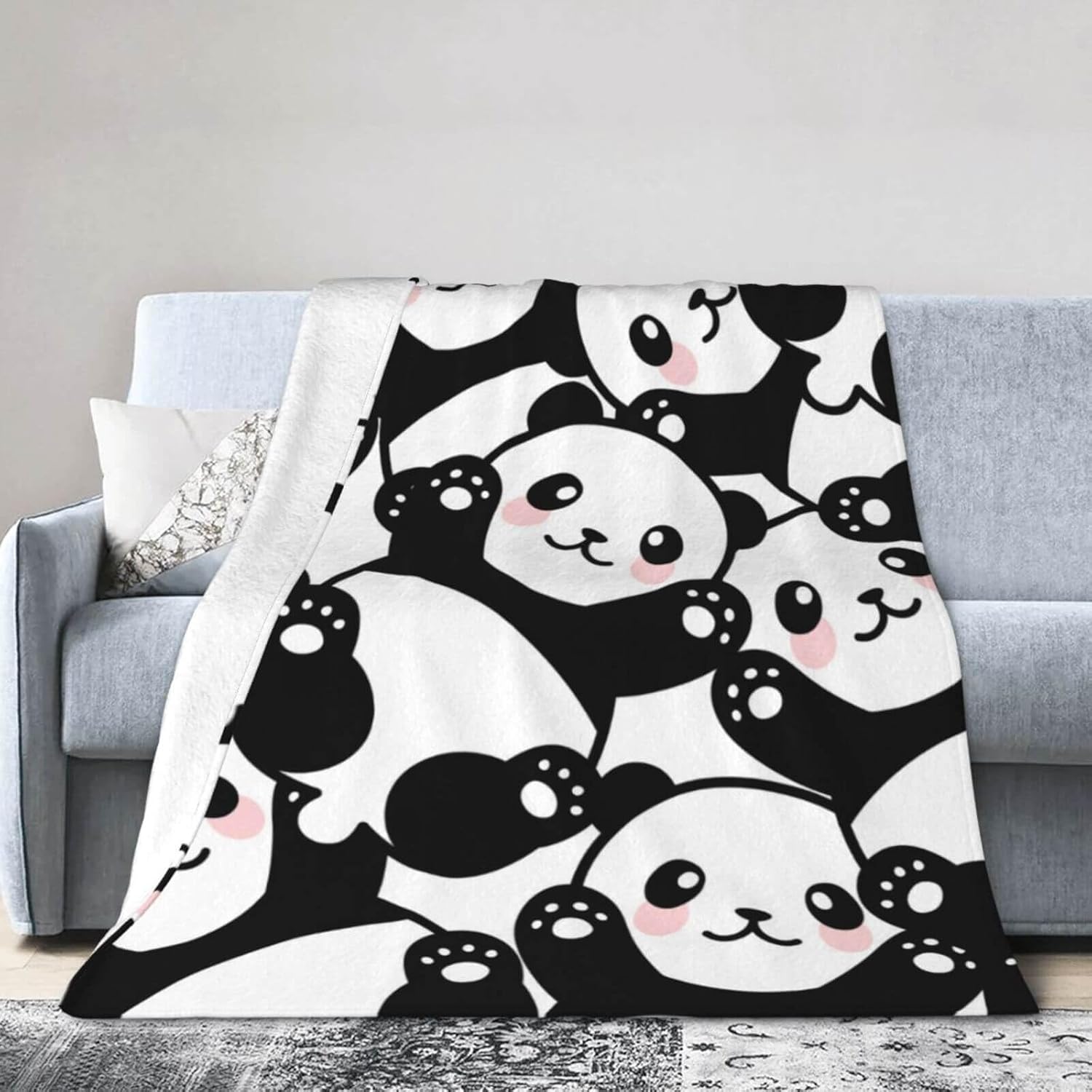 Panda Blanket for Boys Girls, Cute Panda Themed Design Printed Throw Blankets for Kids Lap, Chair Sofa, Warm Soft Cozy Blanket, 40"x 50" - Image 7