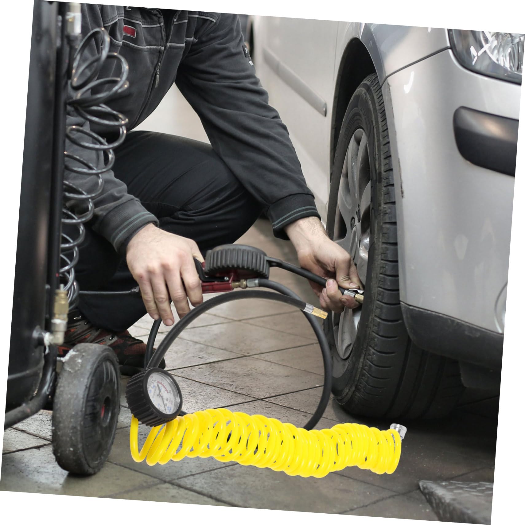 OSALADI 2piezas Manguera De Aire Comprimido Flexible Para Tubo De Conectores Metálicos Para Jardinería y De Reparación