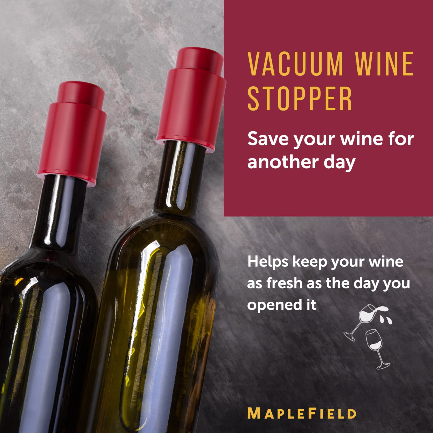 Tapón de vino al vacío, a prueba de fugas, ahorra vino para otro día, sellado al vacío para mayor frescura, gran regalo para los amantes del vino (plástico rojo, 4)