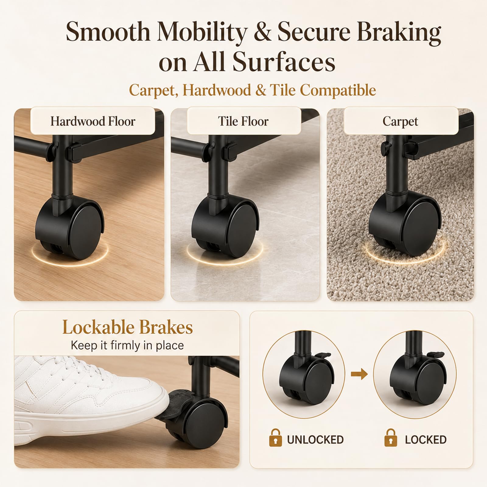Support pc sous Bureau PC rollwagen Unter Schreibtisch Höhenverstellbar