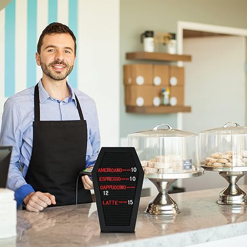 Miniatura 6 de 2 tableros de letras de fieltro negro con letras y números, decoración gótica 270, tablero de mensajes para fiesta de Halloween, hogar, oficina,