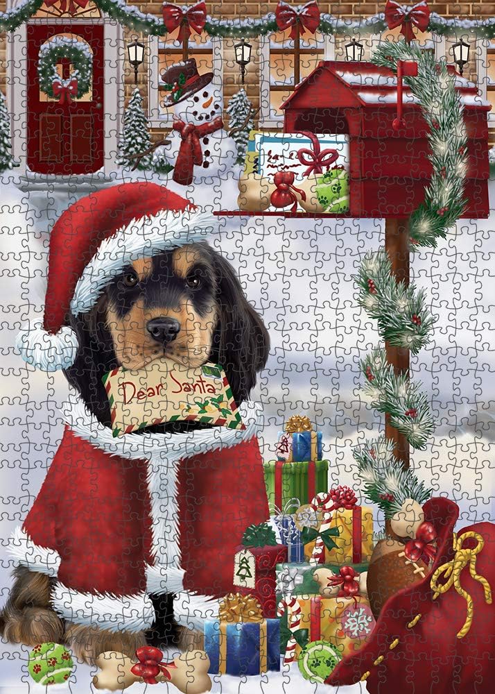 Dear Santa Mailbox Christmas Cocker Spaniel Dog Jigsaw Puzzle for Adults - Animal Printed Interlocking Puzzle Game Artwork - Gift for Dog Lover's -1000 Pcs 29.5"x19.7", PZLE55690