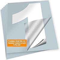 Vista 31 de iSYFIX - Calcomanías de vinilo blancas con número 0 (cero) - Juego de 6 unidades de 1.5 pulgadas autoadhesivas - Decalcomanías premium troqueladas