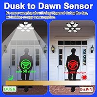 Vista 2 de ELIVERN Luces LED de garaje, 180 W, 18000 lúmenes, luz de techo de garaje deformable con 6+1 paneles ajustables, base E26E27 6500 K, luz diurna LED