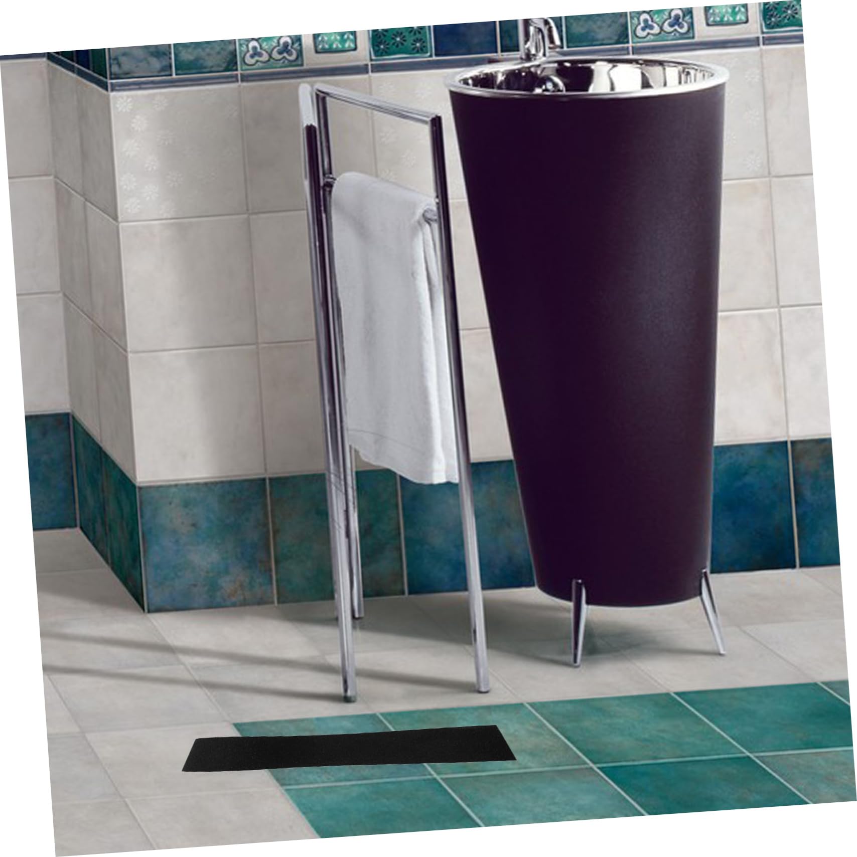 1 Nastro Rotolo PVC Nero Antiscivolo in Gradini e Scale