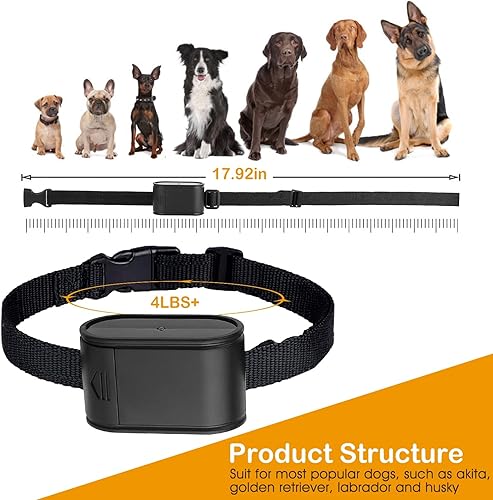 Miniatura 4 de iMounTEK Collar eléctrico receptor de collar de perro antiladridos collar de entrenamiento disuasorio con modos de choque de pitido para sistema de