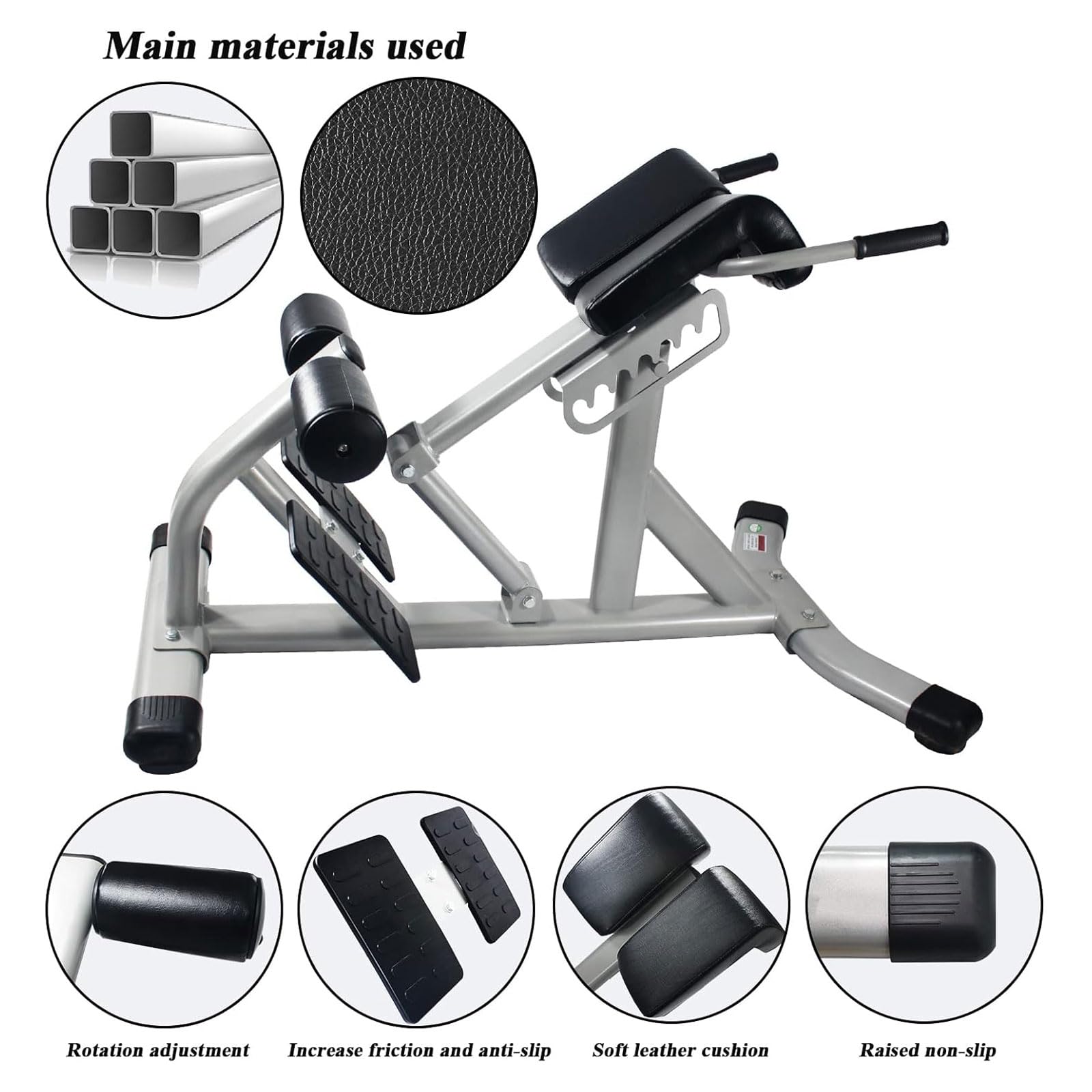 Silla romana Silla Romana Banco De Hiperextensión Cintura Y Espalda Entrenador De Músculos Abdominales Sentarse Banco De Gimnasio Equipo De Ejercicio Capacidad De Peso 300 Kg banco pesas