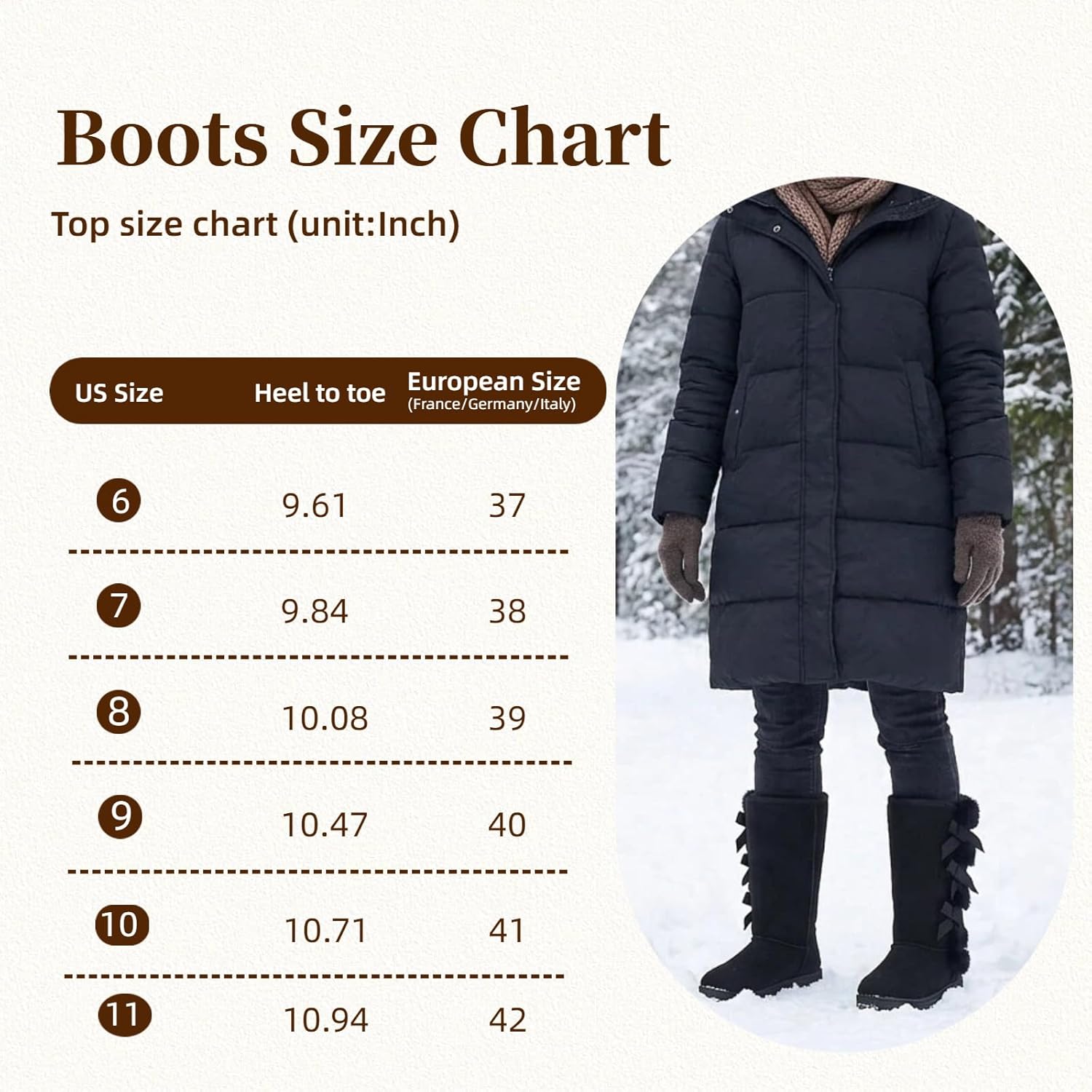 Iarus Winter Snow Boots for Women Warm Mid Calf Boots Comfortable Fuzzy Ladies Booties Classic Bow Tie Outdoors - Image 5
