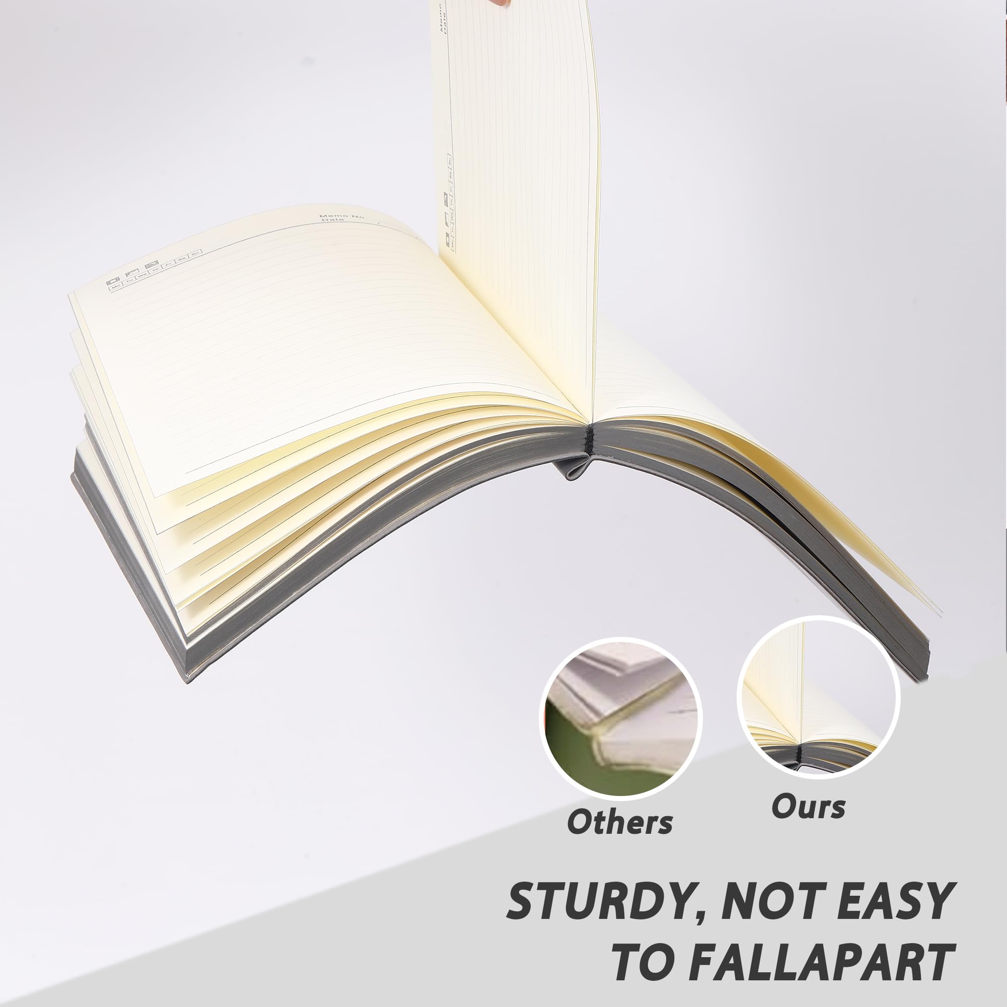 BOBO RABBIT Notatnik w linie do pracy na uczelnię, skóra PU, notatnik, dziennik, 348 stron, format A5, miękka okładka, dla kobiet, mężczyzn, biznesu, domu, szkoły, pisania