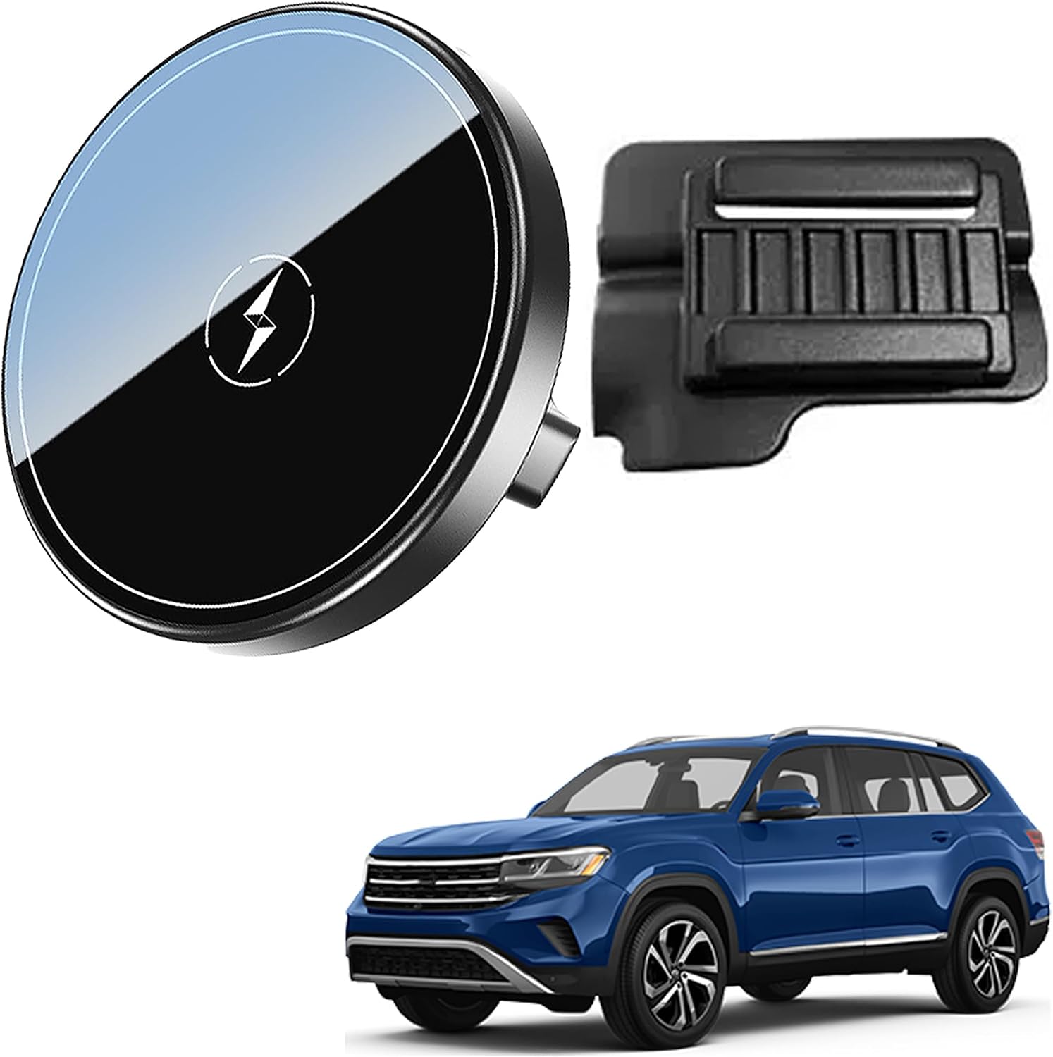 15W Magnetic Wireless Charging Car Mount Exclusive Snap-On Holder for 2018-2023 Volkswagen Atlas Accessories Dedicated Phone Stand Compatible with MagSafe for Phone 12-17 Series