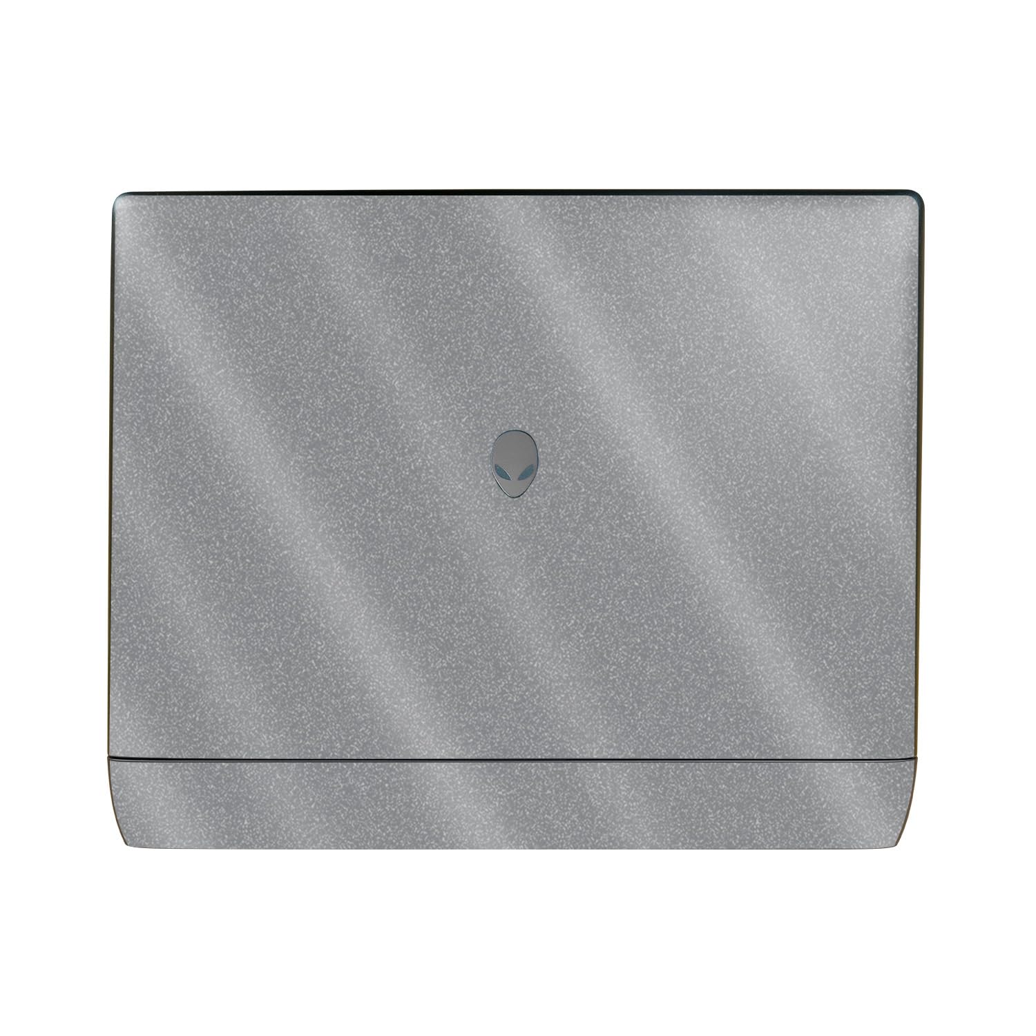 Glossy Glitter Laptop Skin Compatible with Alienware 16 Area-51 (2025) Top Cover Only - Solid Gray - Premium 3M Vinyl Protective Wrap Decal Cover - Easy to Apply | Crafted in The USA by MightySkins