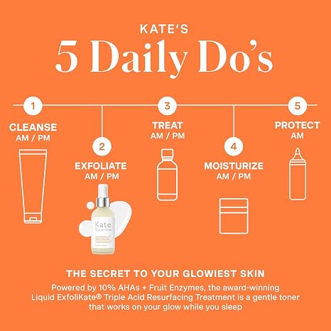 Kate Somerville Liquid ExfoliKate Triple Acid Resurfacing Treatment, Clinically Formulated AHA Overnight Facial Exfoliator, Smooths Skin and Minimizes Pores, 4 Fl Oz