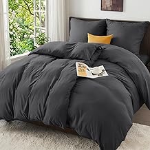 Vielit Microfaser Bettwäsche 135x200 4teilig,Ultraweich ÖKO-TEX Bettwäsche-Sets - 2X Bettbezug 135 x 200 + 2X Kissenbezug 80x80 alle mit Reißverschluss,Bettwaren & Bettwäsche Anthrazit