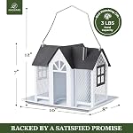 Kingsyard Bird Feeder House for Outside, Metal Mesh Wild Bird Feeder with Triple Feeders for Finch Cardinal Chickadee, Large Capacity, Weatherproof and Durable, Black Roof