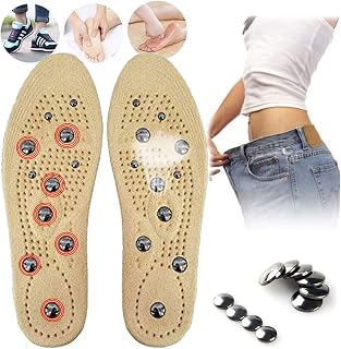 Plantillas Magnéticas para Terapia De Pies Y Pies,Plantillas De Masaje Transpirable para Adelgazamiento,Almohadillas para Pies,Alivio De Fatiga,Unisex(Size:S(EU:35-40),Color:Amarillo)