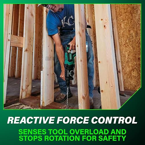 Miniatura 10 de Metabo HPT Martillo giratorio sin escobillas MultiVolt SDS Plus de 36 V con mango en D de 1-18 pulgadas, solo cuerpo de herramienta de martillo