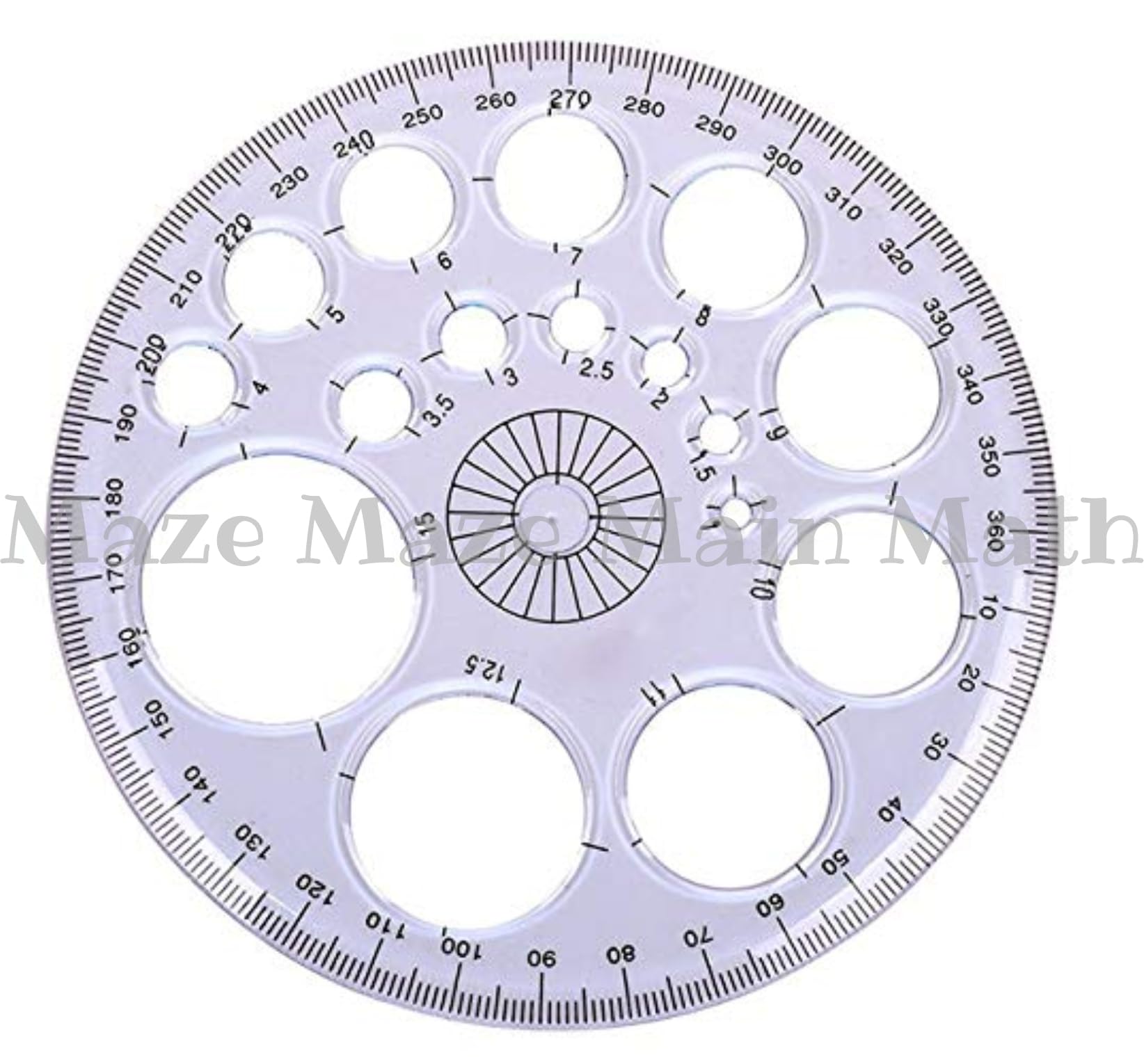 360 Degree Protractor Procircle Master Stencil for Making Different Size Circles for Mandala Art and Engineering Projects