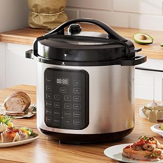 Sweetcrispy 8QT Electric Pressure Cooker,16-in-1 Instant Multi Kitchen Appliances, Slow Cooking Pot Rice Steamer Yogurt Maker, Stainless Steel - Amazon product rated Grade A