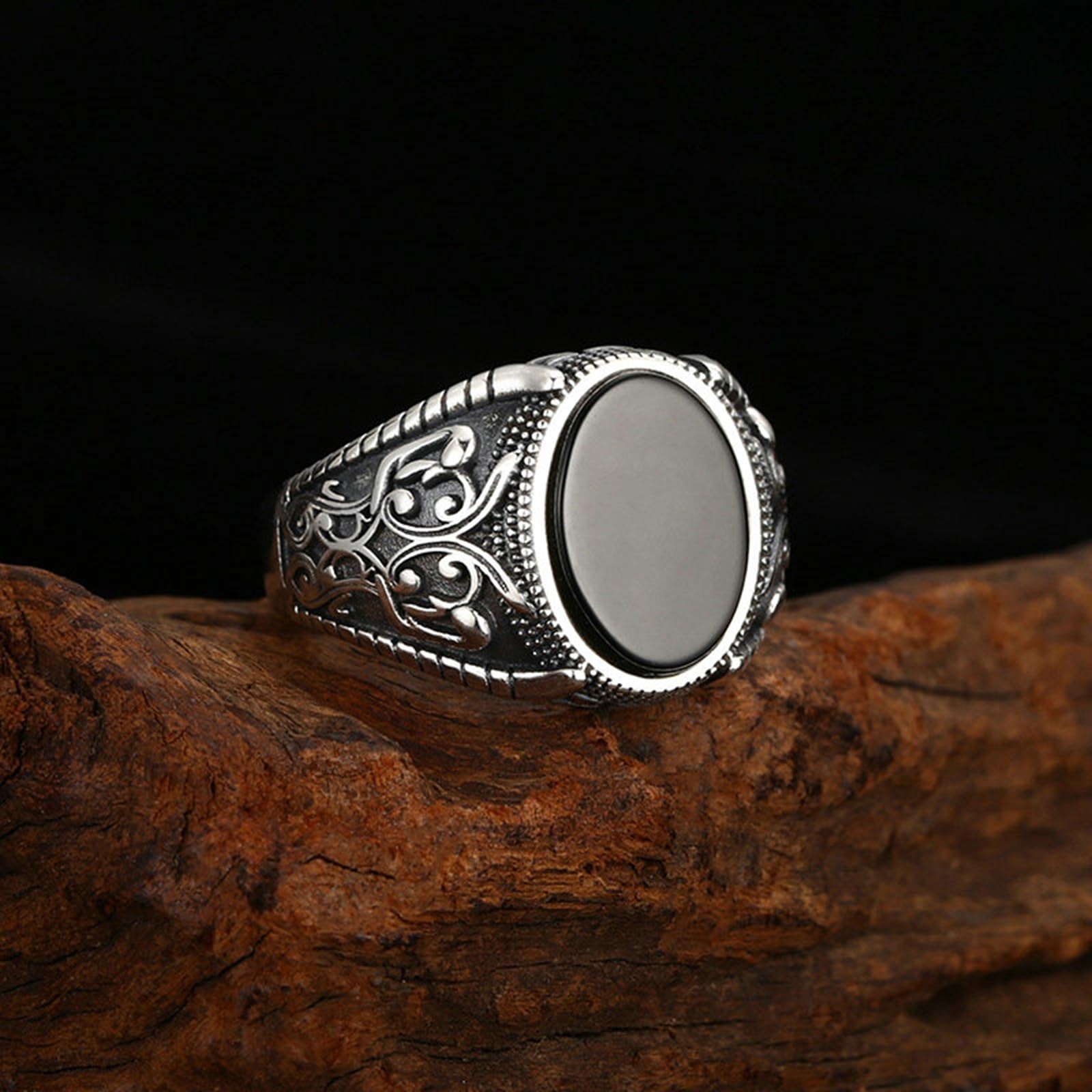 Bague en Argent 925 Homme Réglable Anneau Argent