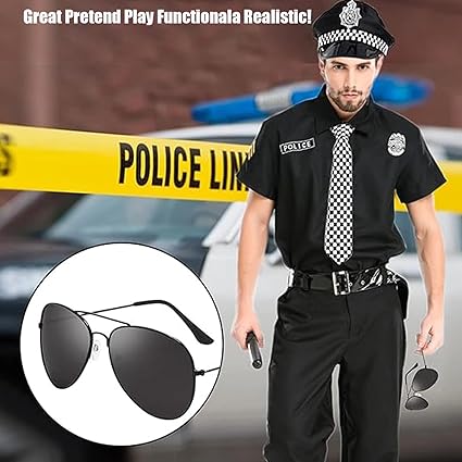 Carnaval verkleed set XL - politie agent - pet/knuppel/badge /pistool/zonnebril/handboeien | Fun en Feest