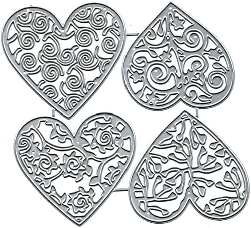Miniatura 2 de 4 piezas de troqueles de metal para el día de San Valentín, diseño de flores, corazón, tarjetas de San Valentín, plantillas cortadas, manualidades,