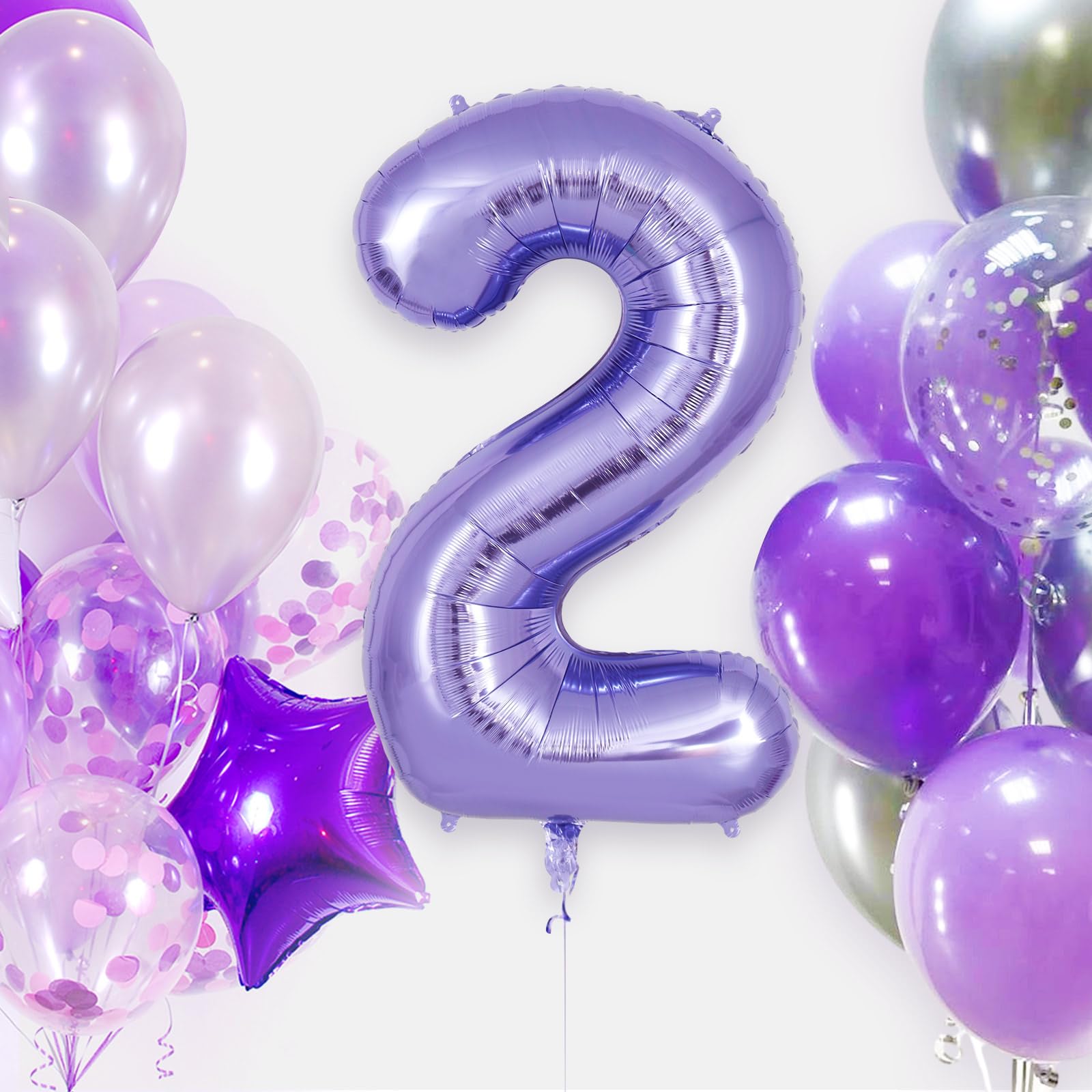 Amazon.com: Purple Number 2 Balloon 40 Inch, Big Large Foil Helium 