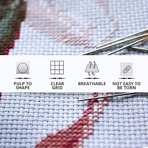 Miniatura 4 de Tela Aida 14 unidades de tela Aida blanca 14 CT punto de cruz tela 100x150 bordado de punto de cruz lienzo blanco