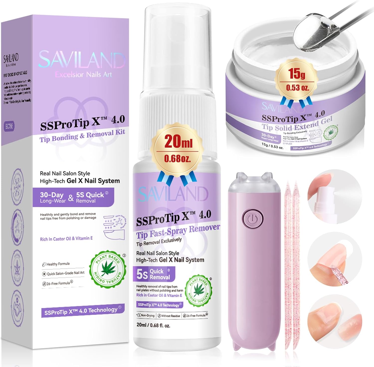 Saviland Hardgel Nail Glue & Nail Glue Remover Set Complete Nail Tools Set, Strong Adhesive Nail Glue Gel for Press-on Nail, Mini UV Nail Lamp, Fast Nail Gel Remover Saviland Hardgel Nail Glue & Nail Glue Remover Set Complete Nail Tools Set, Strong Adhesive Nail Glue Gel for Press-on Nail, Mini UV Nail Lamp, Fast Nail Gel Remover