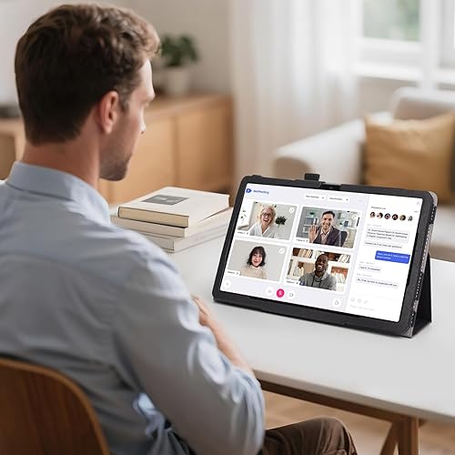 Miniatura 6 de RSAquar Funda para T-Mobile Revvl Tab 5G 2023 lanzada, funda de poliuretano premium con encendido automático, correa de mano y soporte plegable,