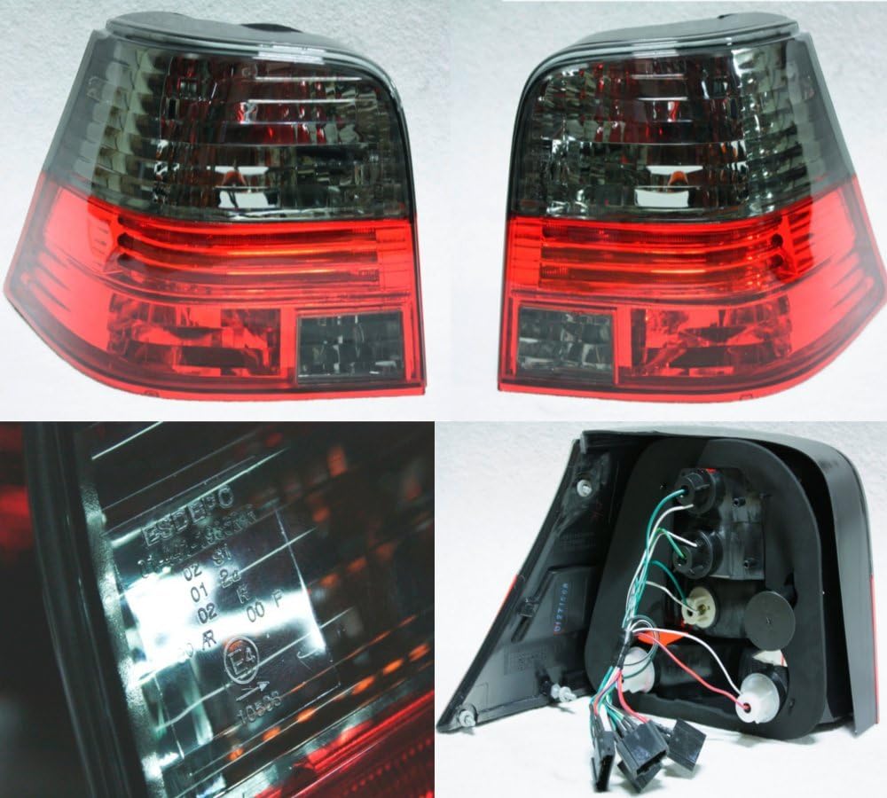 Amazon.com: OriginalEuro Red Black Smoke Euro Tail Lights Rear Lamp Set ...