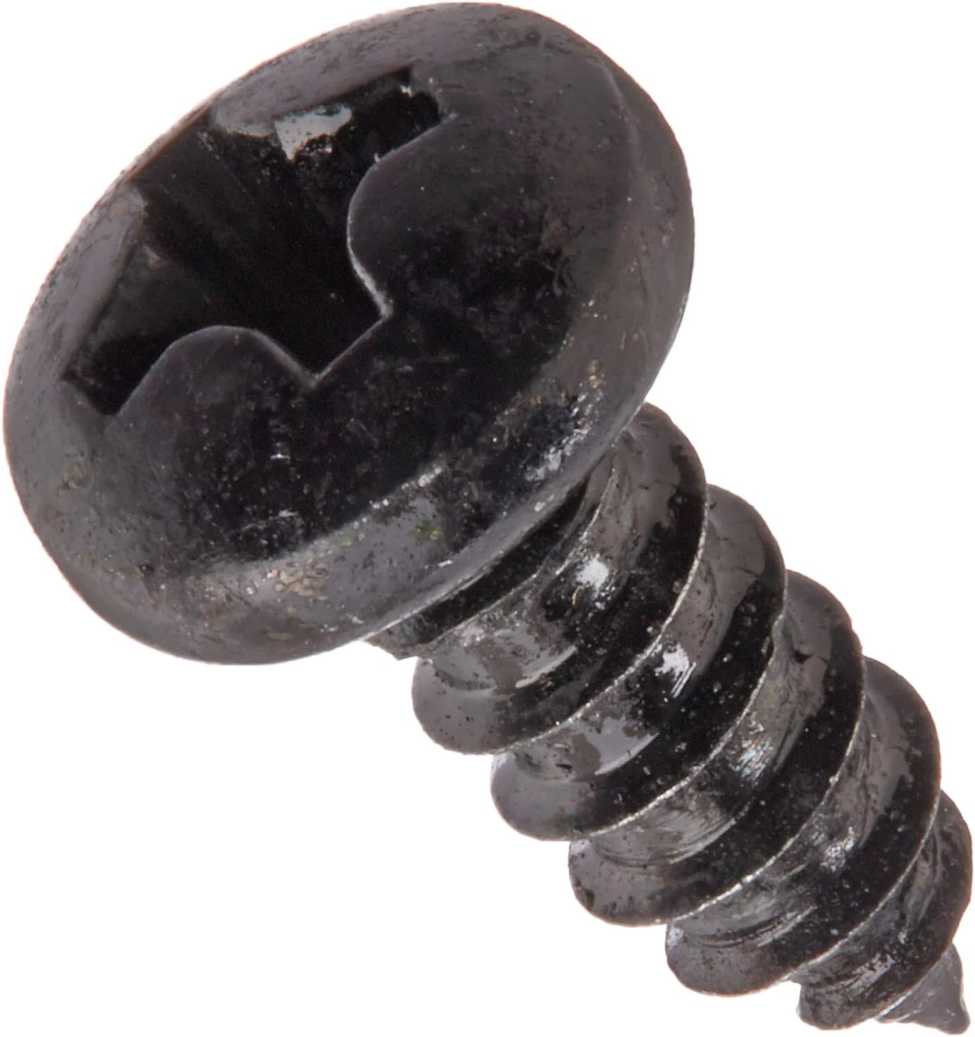 Small Parts-0606 Steel Sheet Metal Screw, Black Zinc Plated Finish, Pan Head, Phillips Drive, Type AB, #6-20 Thread Size, 3/8" Length (Pack of 100)