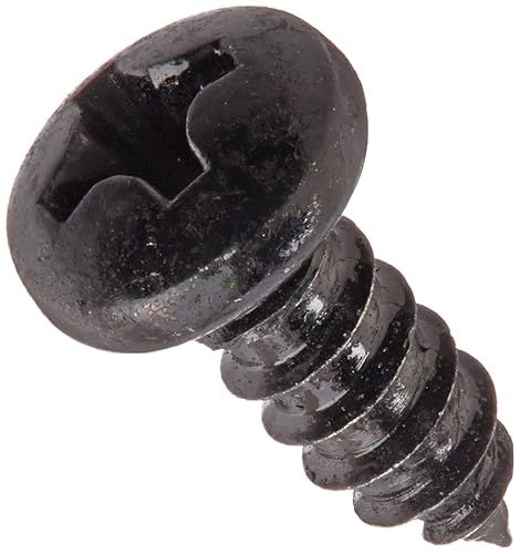Tornillo de chapa de acero, acabado galvanizado negro, cabezal de panorámica, disco Phillips, tipo AB, tamaño de rosca N 6-20, 38 pulgadas de