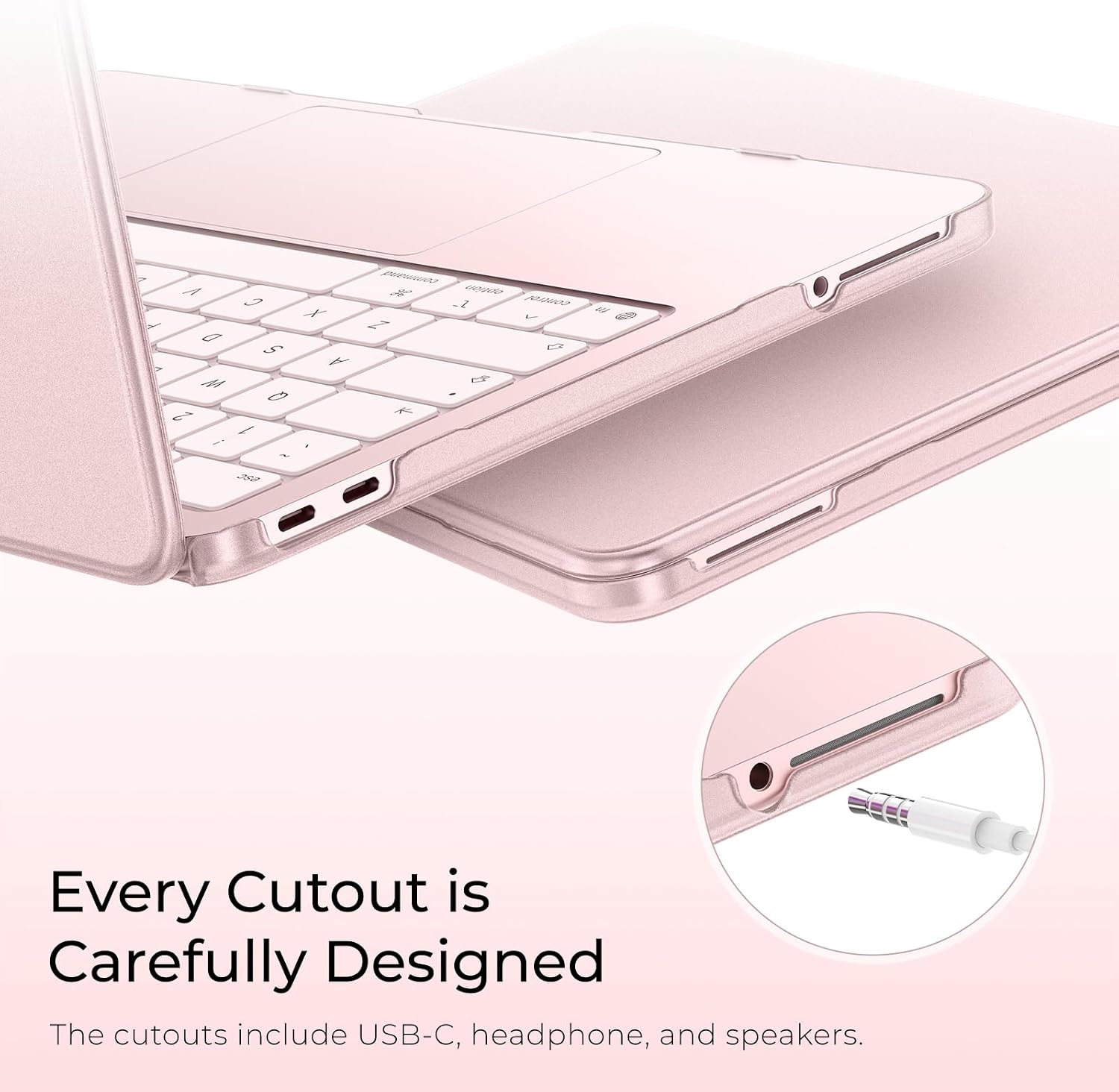 EooCoo for MacBook Neo Case 13 inch 2026 Model A3404 with A18 Pro chip, Lightweight Scratch Resistant Sturdy Hard Shell Protective Case Cover Laptop Accessories, Matte Blush